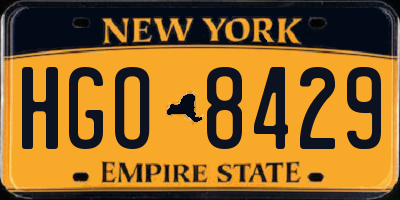 NY license plate HGO8429