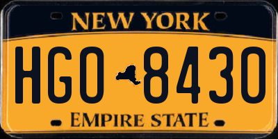 NY license plate HGO8430