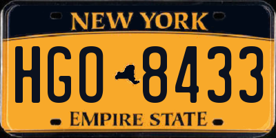 NY license plate HGO8433