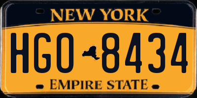 NY license plate HGO8434