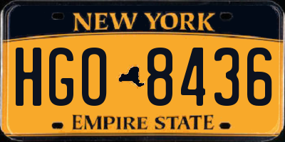 NY license plate HGO8436