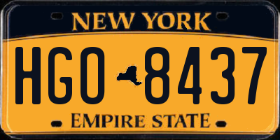 NY license plate HGO8437