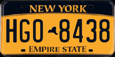 NY license plate HGO8438