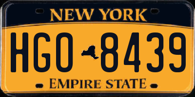 NY license plate HGO8439