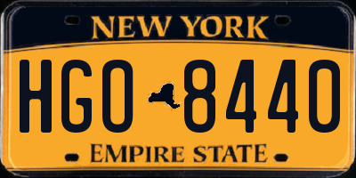 NY license plate HGO8440