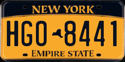 NY license plate HGO8441