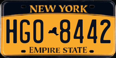 NY license plate HGO8442