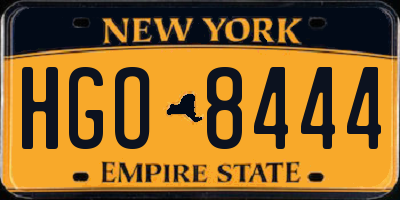 NY license plate HGO8444