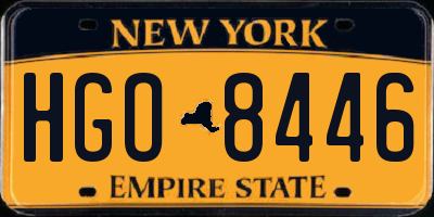 NY license plate HGO8446