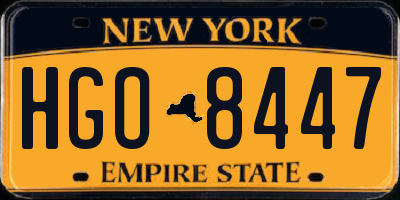 NY license plate HGO8447