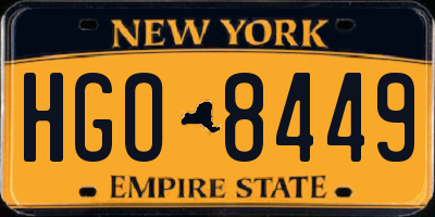 NY license plate HGO8449