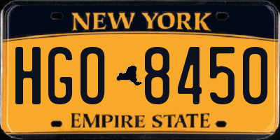 NY license plate HGO8450