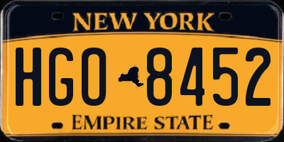 NY license plate HGO8452