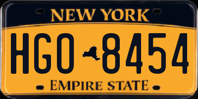 NY license plate HGO8454