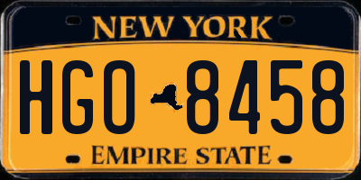 NY license plate HGO8458