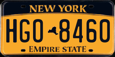 NY license plate HGO8460