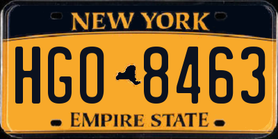 NY license plate HGO8463