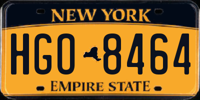 NY license plate HGO8464