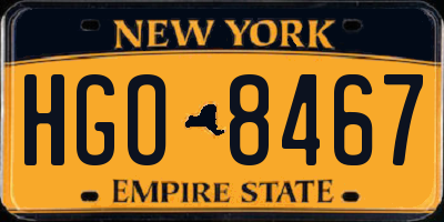 NY license plate HGO8467