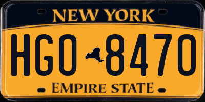 NY license plate HGO8470