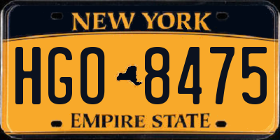 NY license plate HGO8475