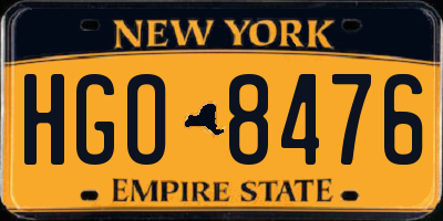 NY license plate HGO8476