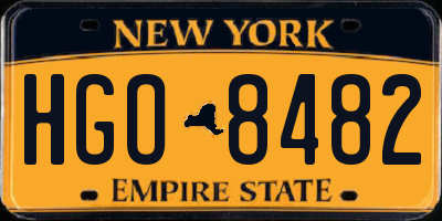 NY license plate HGO8482