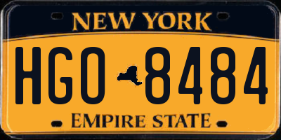 NY license plate HGO8484