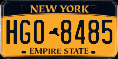 NY license plate HGO8485