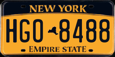 NY license plate HGO8488