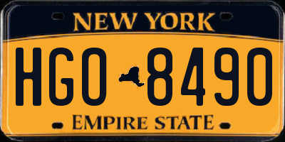 NY license plate HGO8490