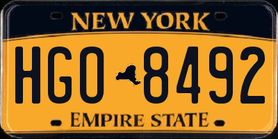 NY license plate HGO8492