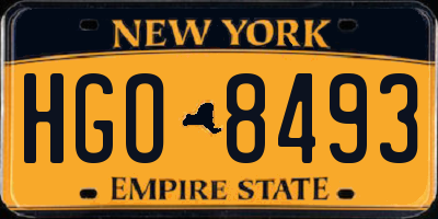 NY license plate HGO8493