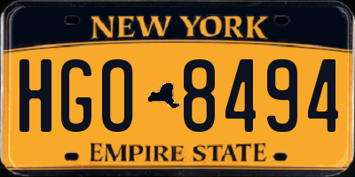 NY license plate HGO8494