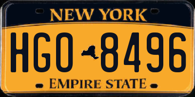 NY license plate HGO8496