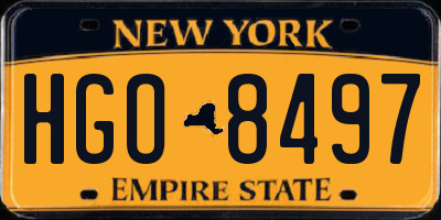 NY license plate HGO8497