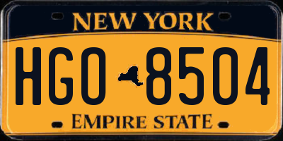 NY license plate HGO8504