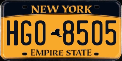 NY license plate HGO8505