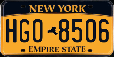 NY license plate HGO8506