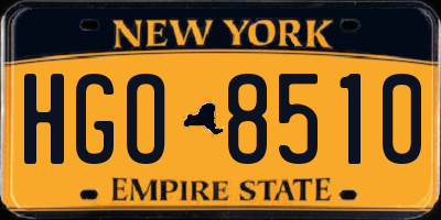 NY license plate HGO8510