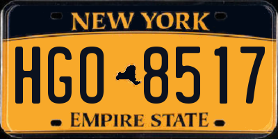 NY license plate HGO8517