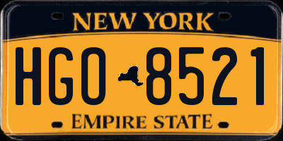 NY license plate HGO8521