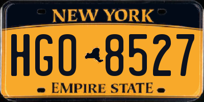 NY license plate HGO8527