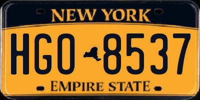 NY license plate HGO8537