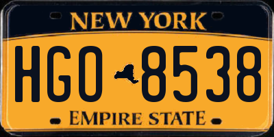 NY license plate HGO8538