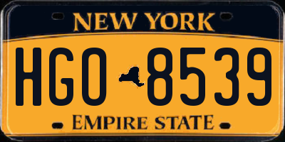 NY license plate HGO8539