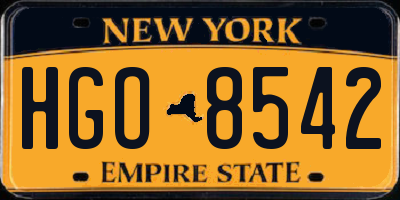 NY license plate HGO8542