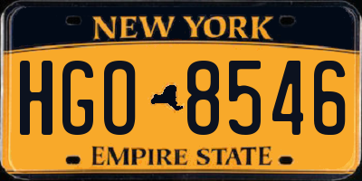 NY license plate HGO8546