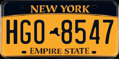 NY license plate HGO8547