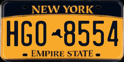 NY license plate HGO8554